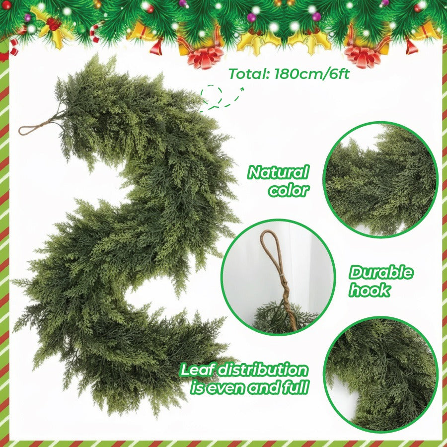 🎄Christmas Sale 50% OFF⛄️Premium Artificial Cedar Garland (6 FT / 1.8 M)