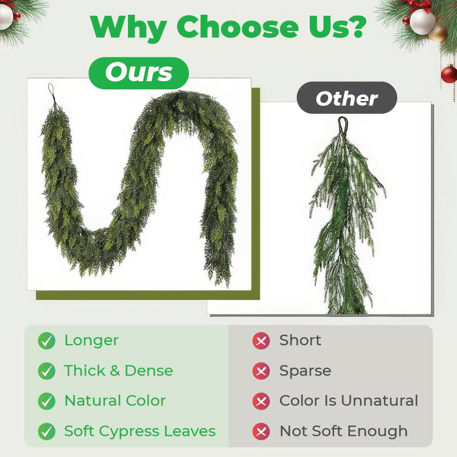 🎄Christmas Sale 50% OFF⛄️Premium Artificial Cedar Garland (6 FT / 1.8 M)